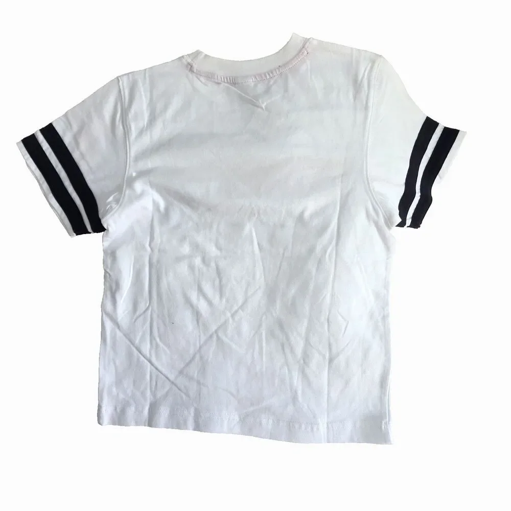 Vintage 2007 Gymboree T-Shirt Boys Size 7 White Touchdown Football Short Sleeve